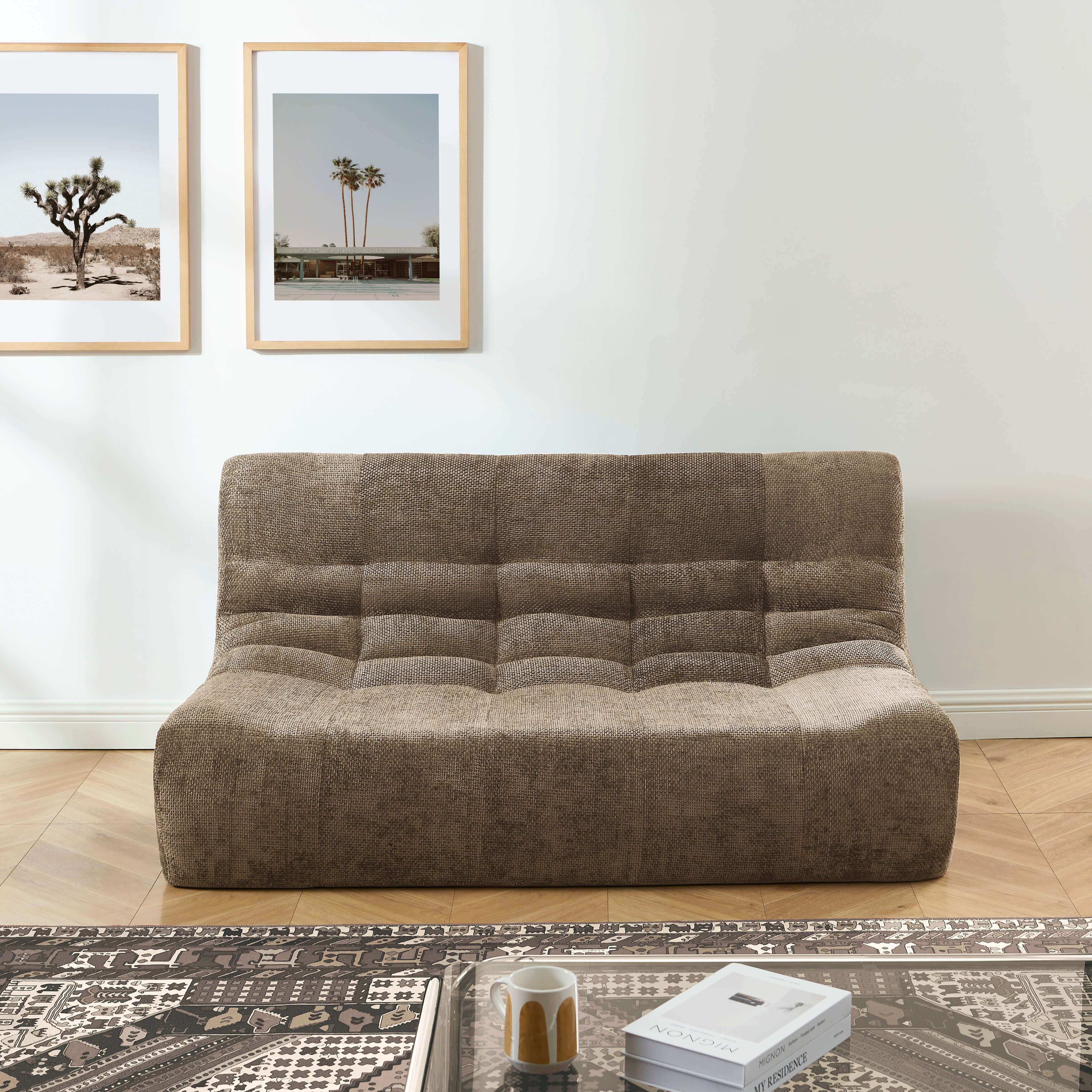 Janis - Banquette 2 Places - Tissu Chenille - Taupe