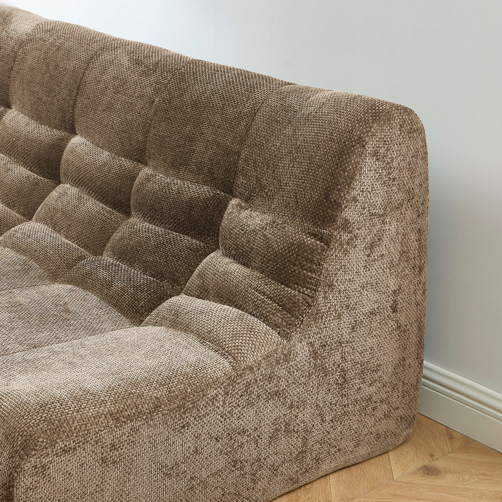 Janis - Banquette 2 Places - Tissu Chenille - Taupe