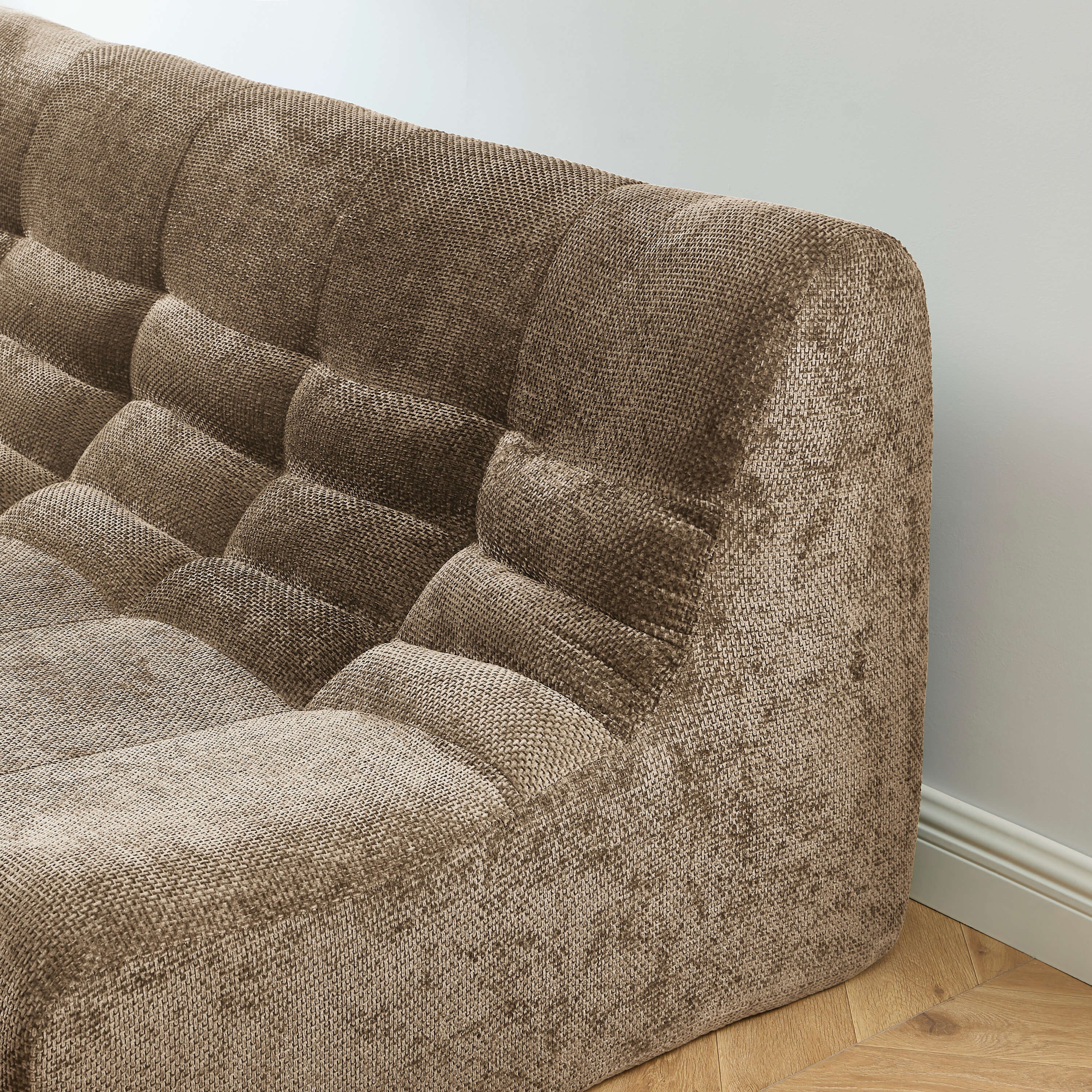 Janis - Banquette 2 Places - Tissu Chenille - Taupe