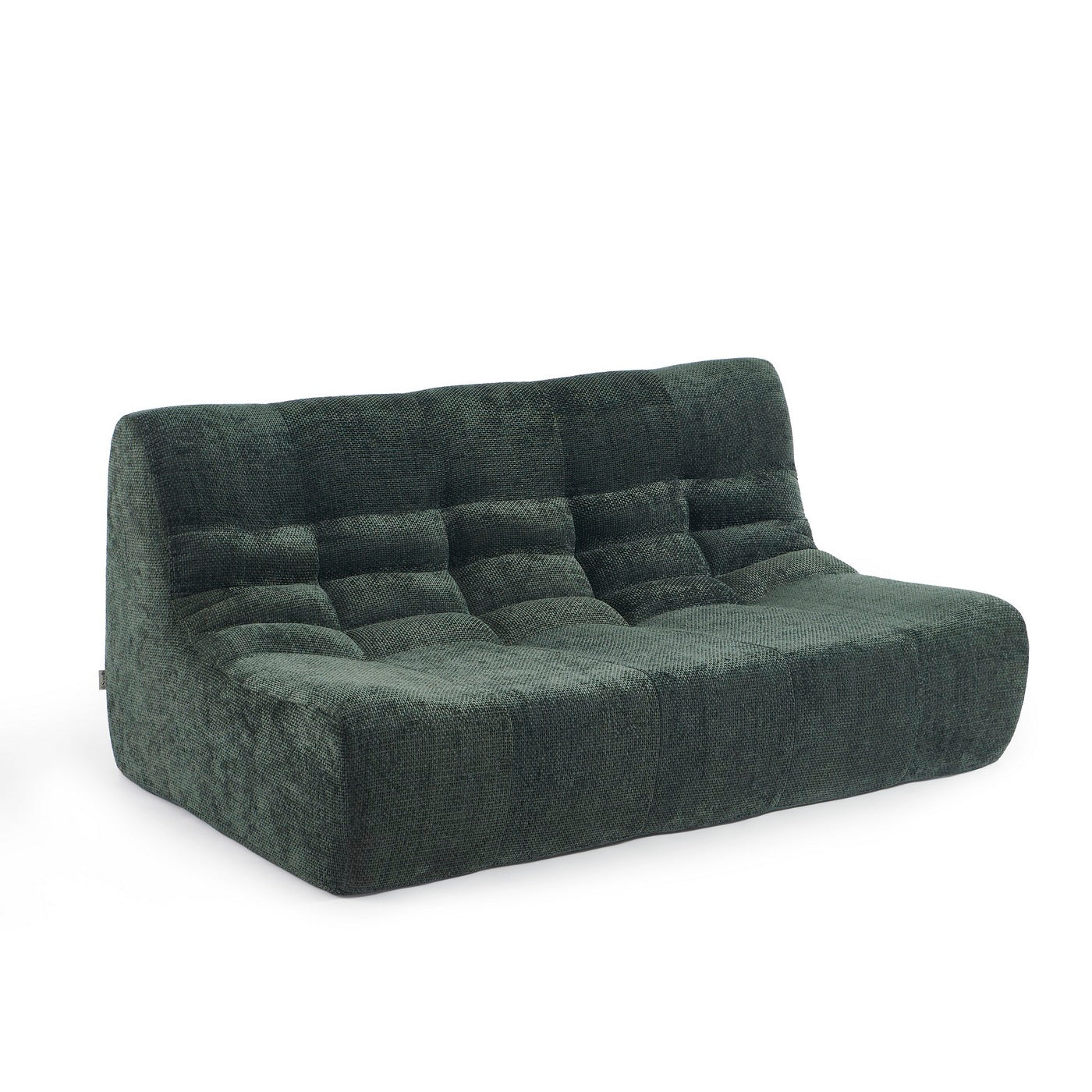 Janis - Banquette Modulable 2 Places - Tissu Chenille - Vert