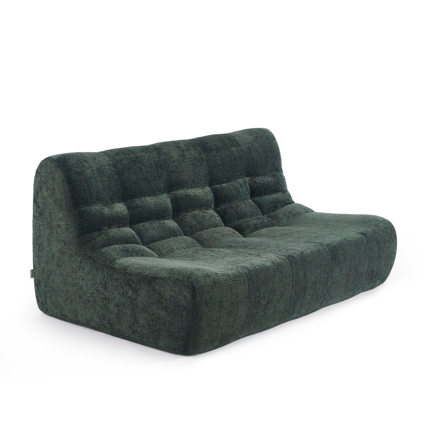 Janis - Banquette Modulable 2 Places - Tissu Chenille - Vert