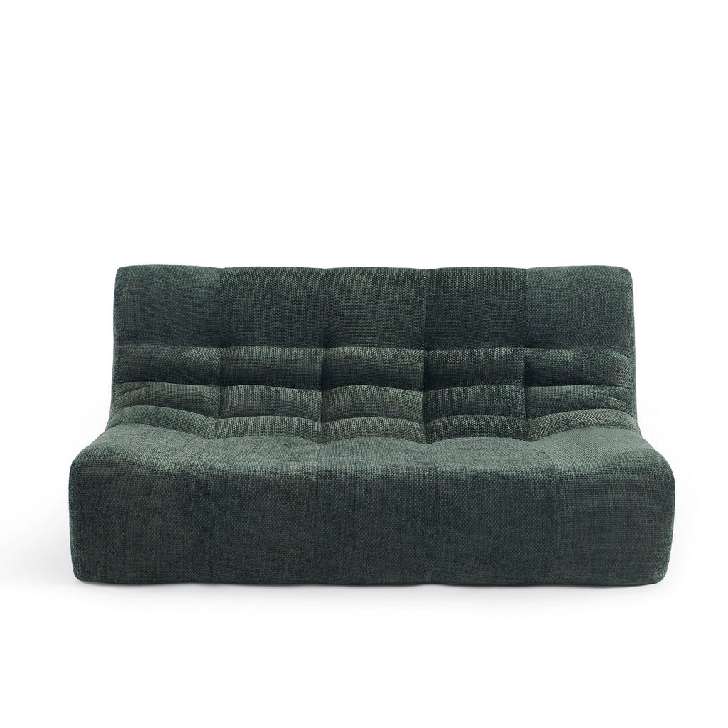 Janis - Banquette Modulable 2 Places - Tissu Chenille - Vert