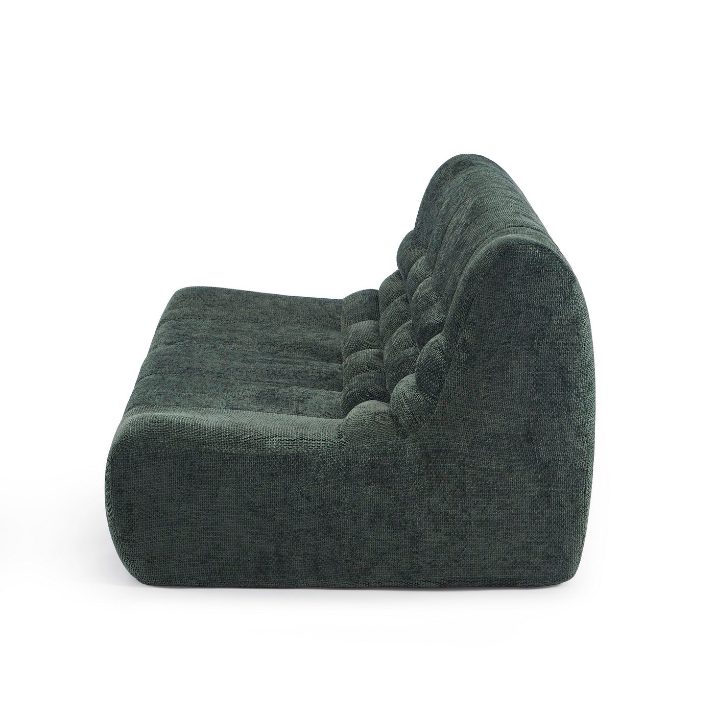 Janis - Banquette Modulable 2 Places - Tissu Chenille - Vert