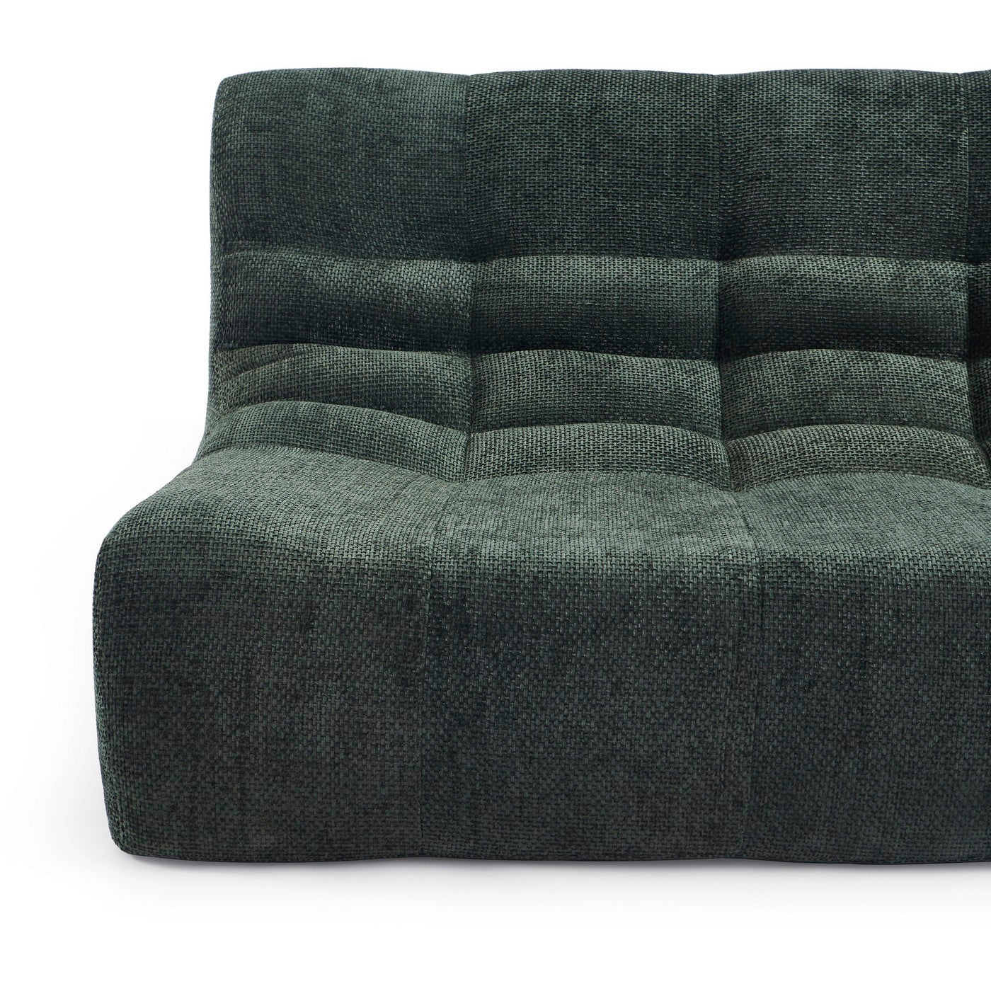 Janis - Banquette Modulable 2 Places - Tissu Chenille - Vert