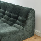 Janis - Banquette Modulable 2 Places - Tissu Chenille - Vert