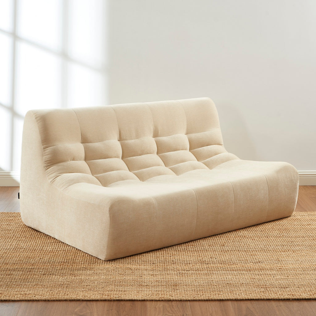Janis - Banquette Modulable 2 Places - Velours - Beige