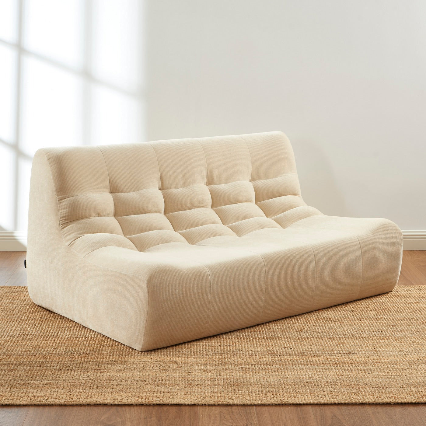 Janis - Banquette Modulable 2 Places - Velours - Beige