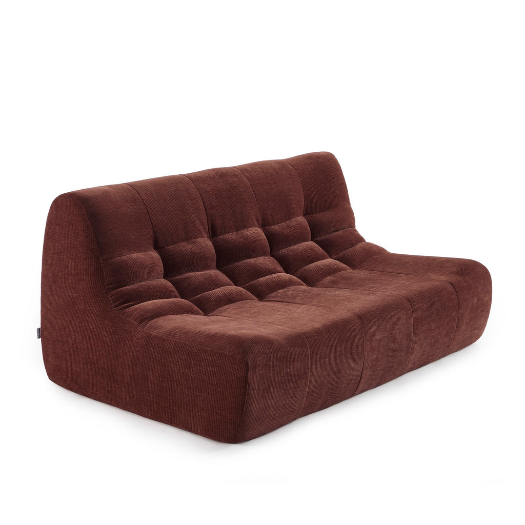 Janis - Modular 2-Seater Bench Seat - Velvet - Bordeaux