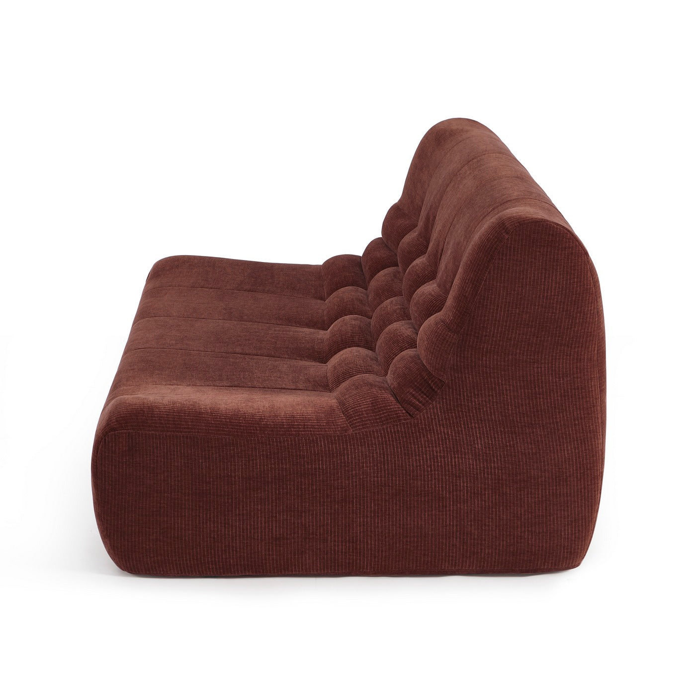 Janis - Modular 2-Seater Bench Seat - Velvet - Bordeaux