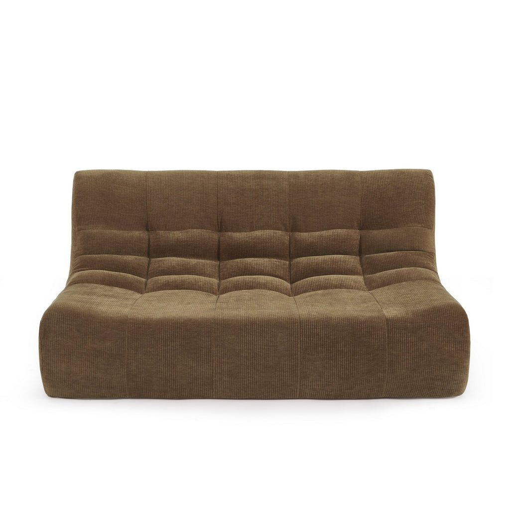 Janis - Banquette Modulable 2 Places - Velours - Marron
