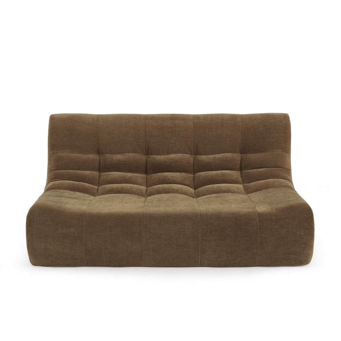 Janis - Banquette Modulable 2 Places - Velours - Marron