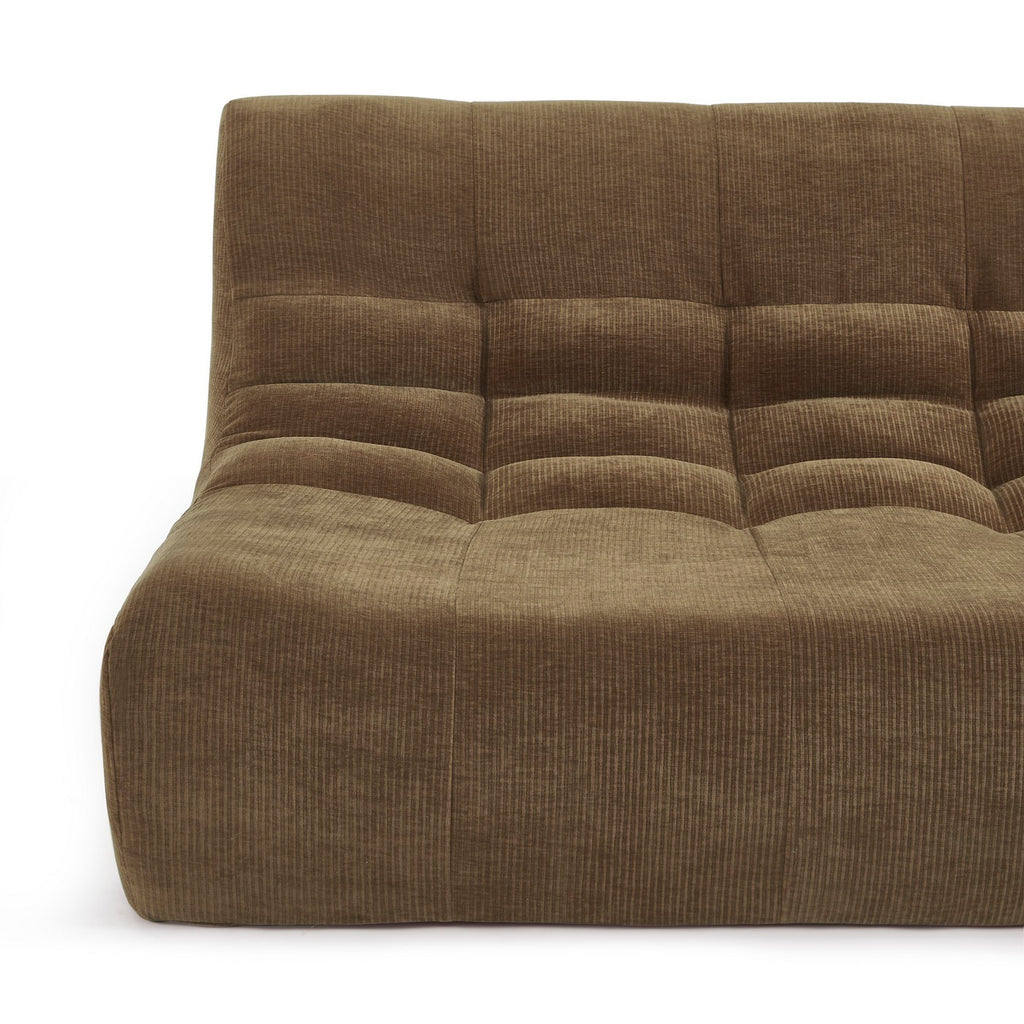 Janis - Banquette Modulable 2 Places - Velours - Marron