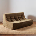 Janis - Banquette Modulable 2 Places - Velours - Marron