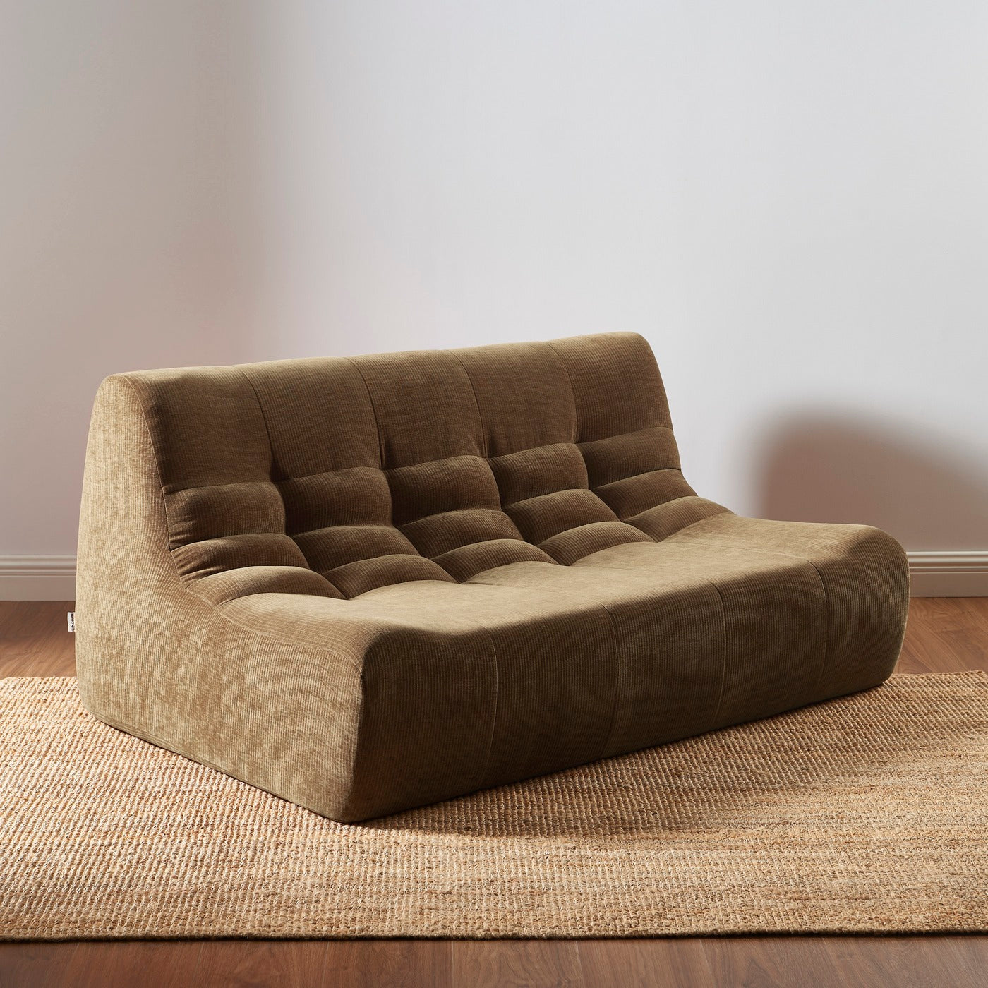 Janis - Banquette Modulable 2 Places - Velours - Marron