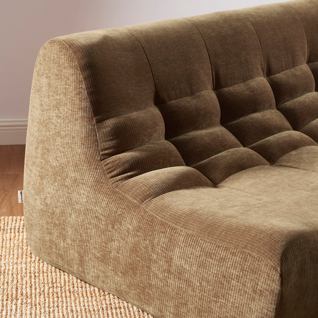 Janis - Banquette Modulable 2 Places - Velours - Marron