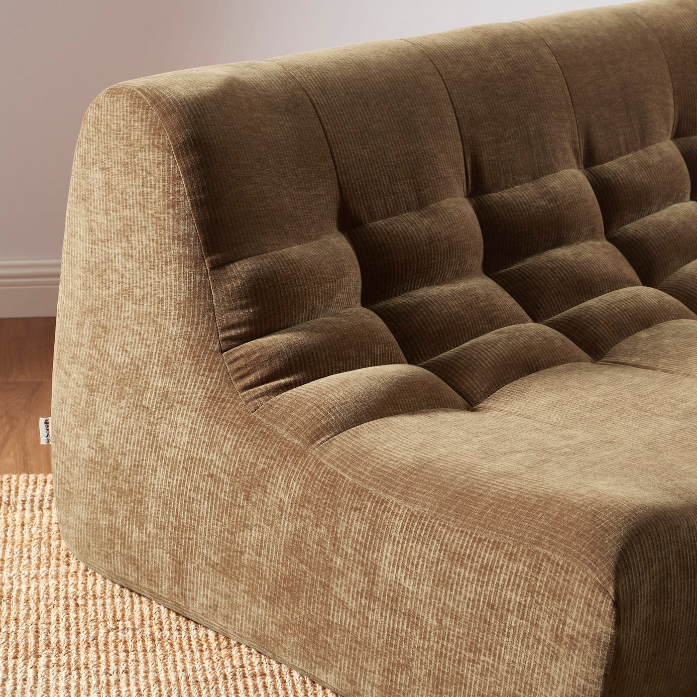 Janis - Banquette Modulable 2 Places - Velours - Marron