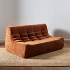 Janis - Modular 2-Seater Bench Seat - Velvet - Terracotta