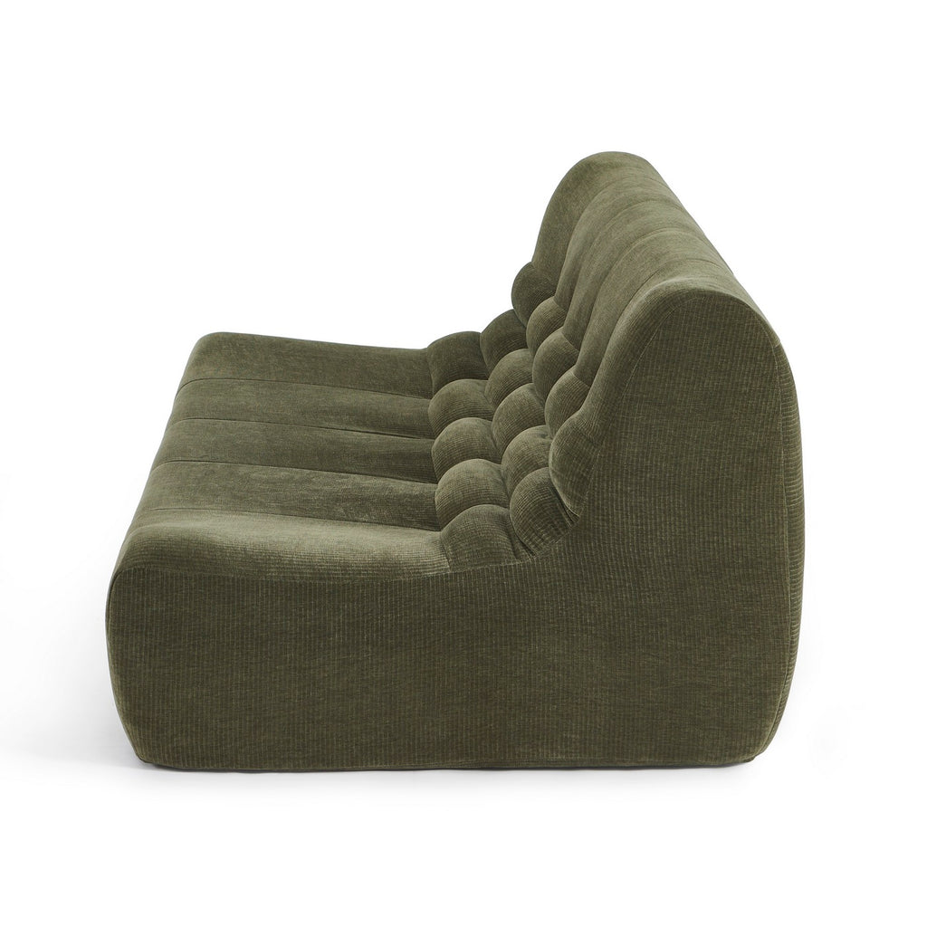 Janis - Banquette Modulable 2 Places - Velours - Vert