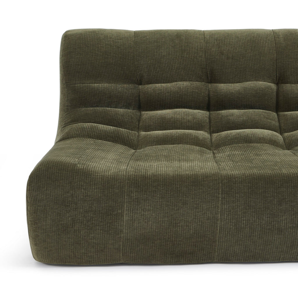Janis - Banquette Modulable 2 Places - Velours - Vert