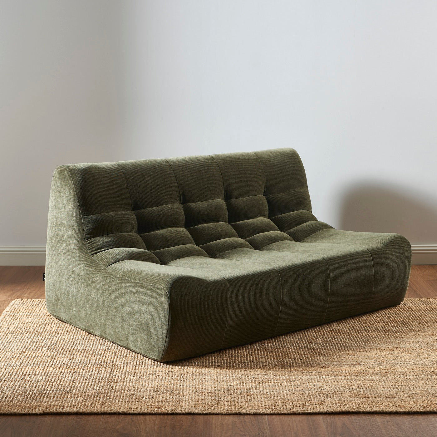 Janis - Banquette Modulable 2 Places - Velours - Vert