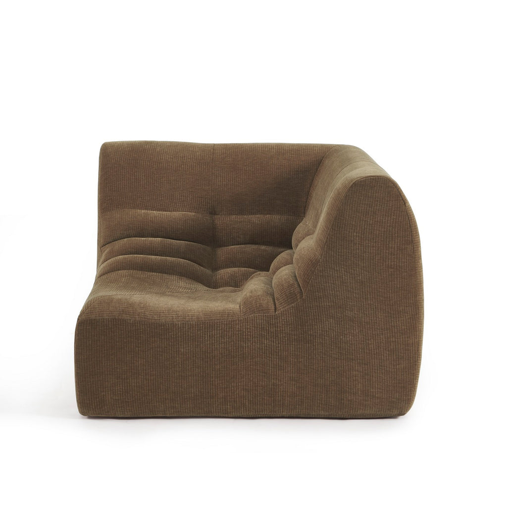 Janis - Chauffeuse D'Angle Modulable - Velours - Marron
