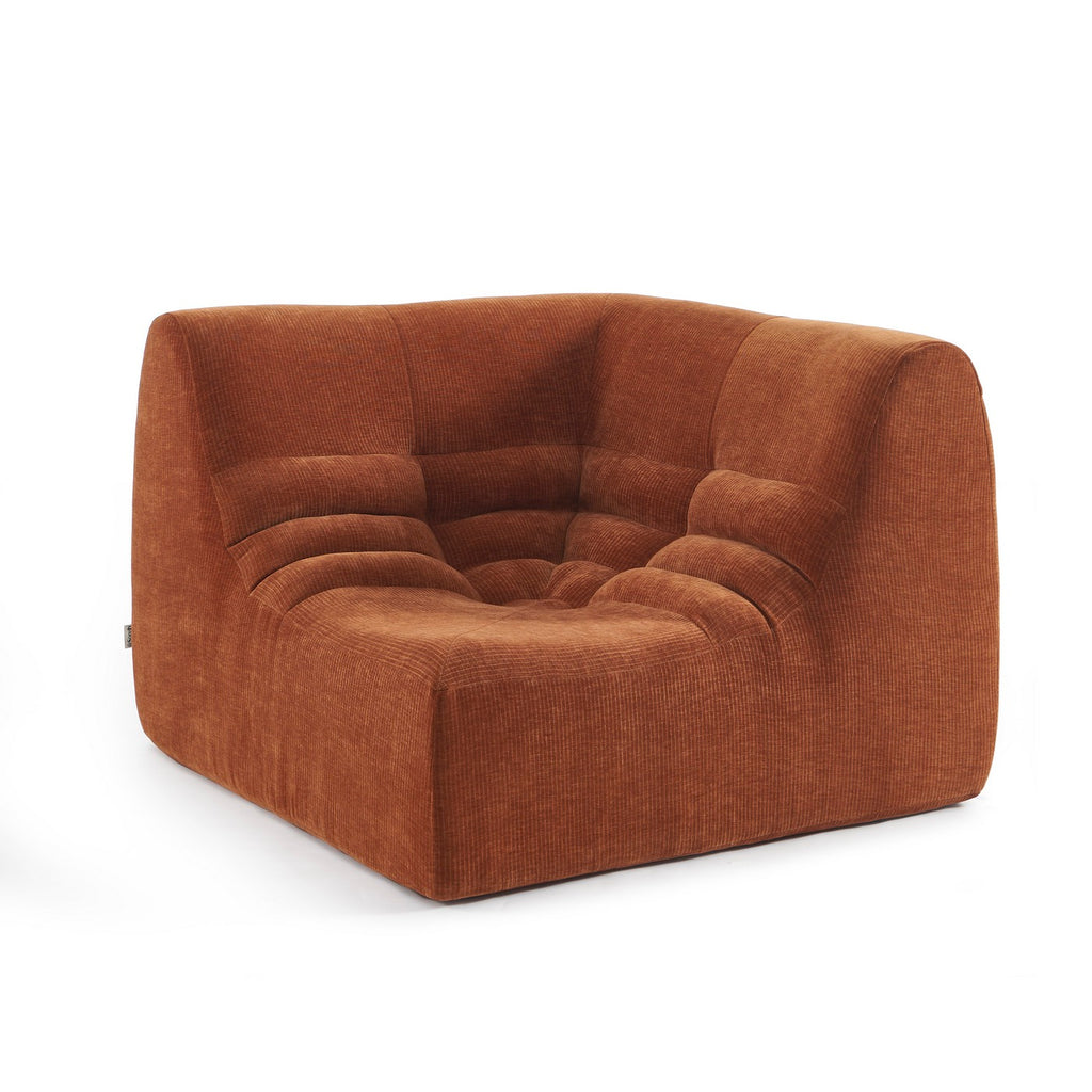 Janis - Chauffeuse D'Angle Modulable - Velours - Terracotta
