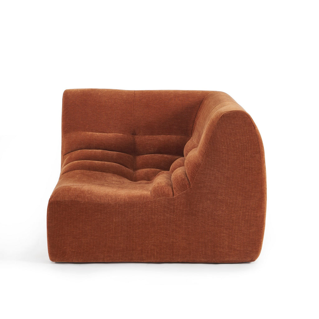 Janis - Chauffeuse D'Angle Modulable - Velours - Terracotta