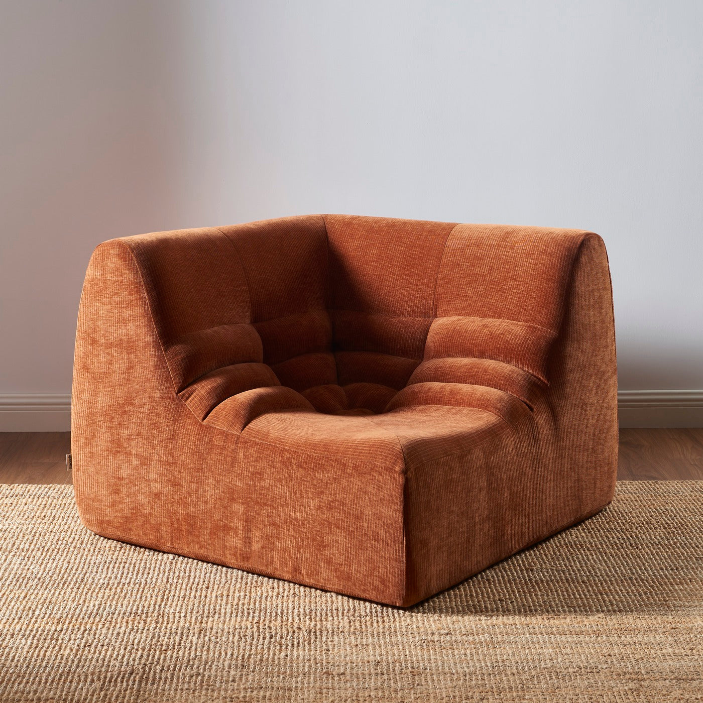 Janis - Chauffeuse D'Angle Modulable - Velours - Terracotta