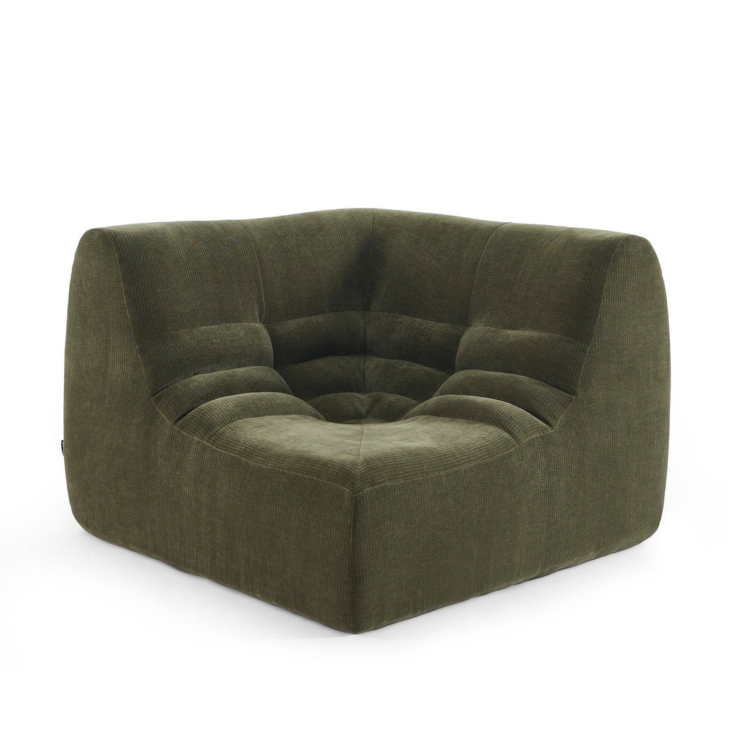 Janis - Chauffeuse D'Angle Modulable - Velours - Vert