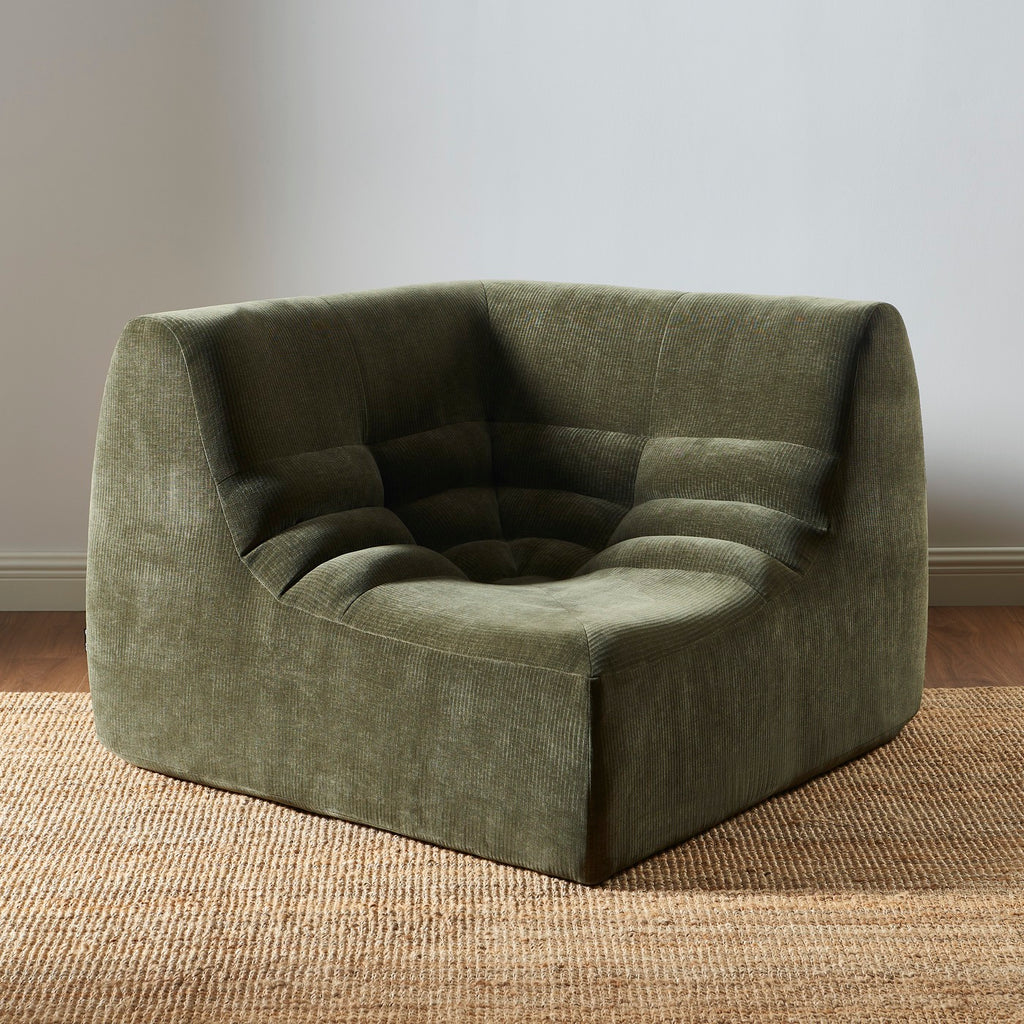 Janis - Chauffeuse D'Angle Modulable - Velours - Vert