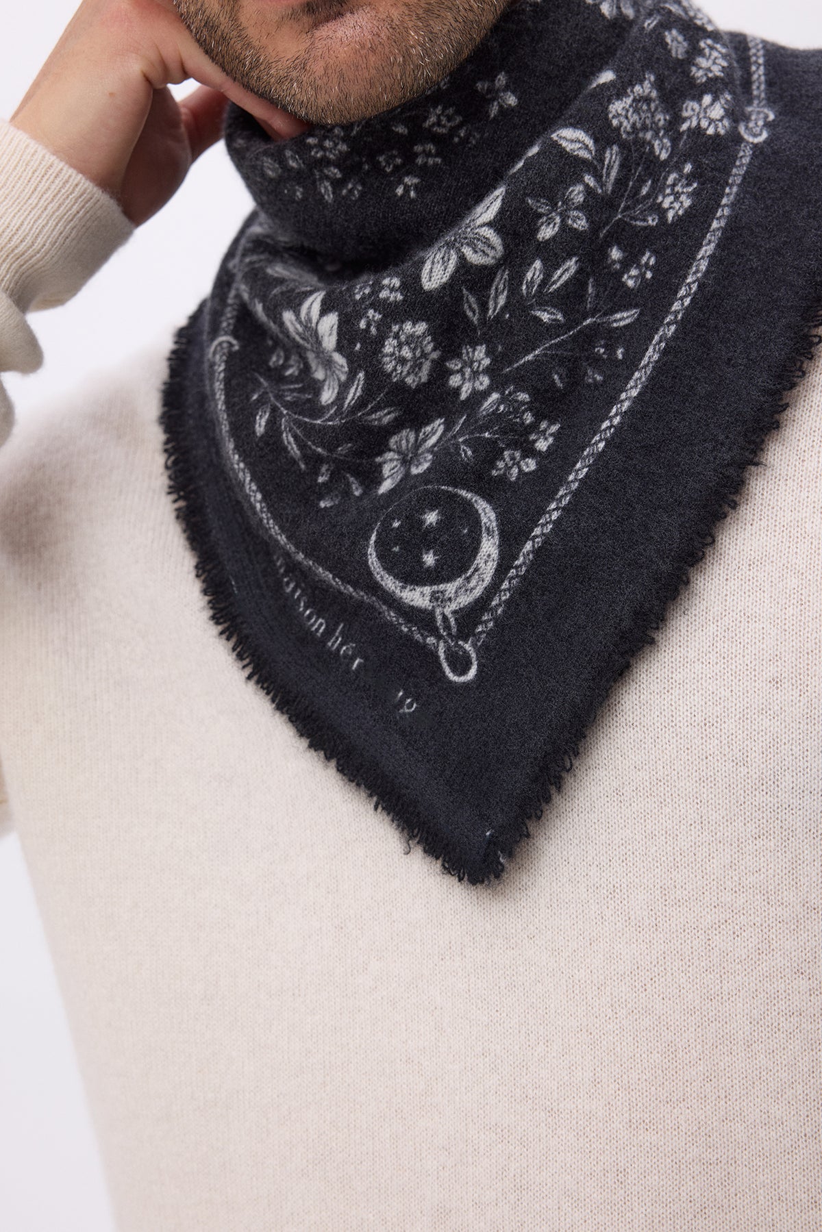 Lille Bandana Jardin De Minuit - Sort Hvid - Mænd