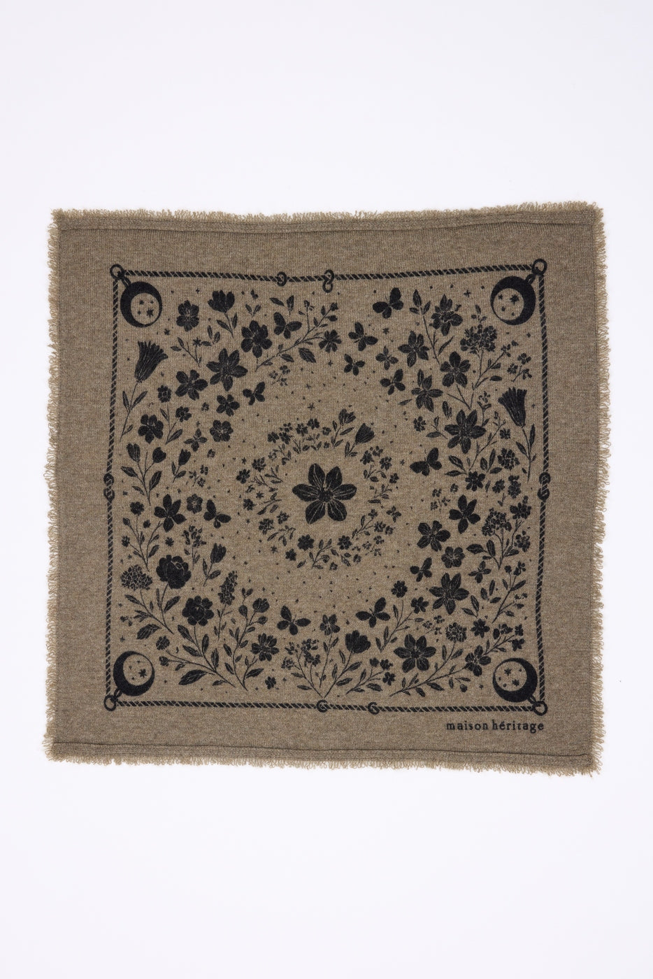 BANDANA/JARDÍN DE MEDIANOCHE/LEDBURRY/NEGRO-K-54*54CM
