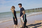 Java Rainbow Stripe Sleeve V-Neck Jumper - Navy Blue