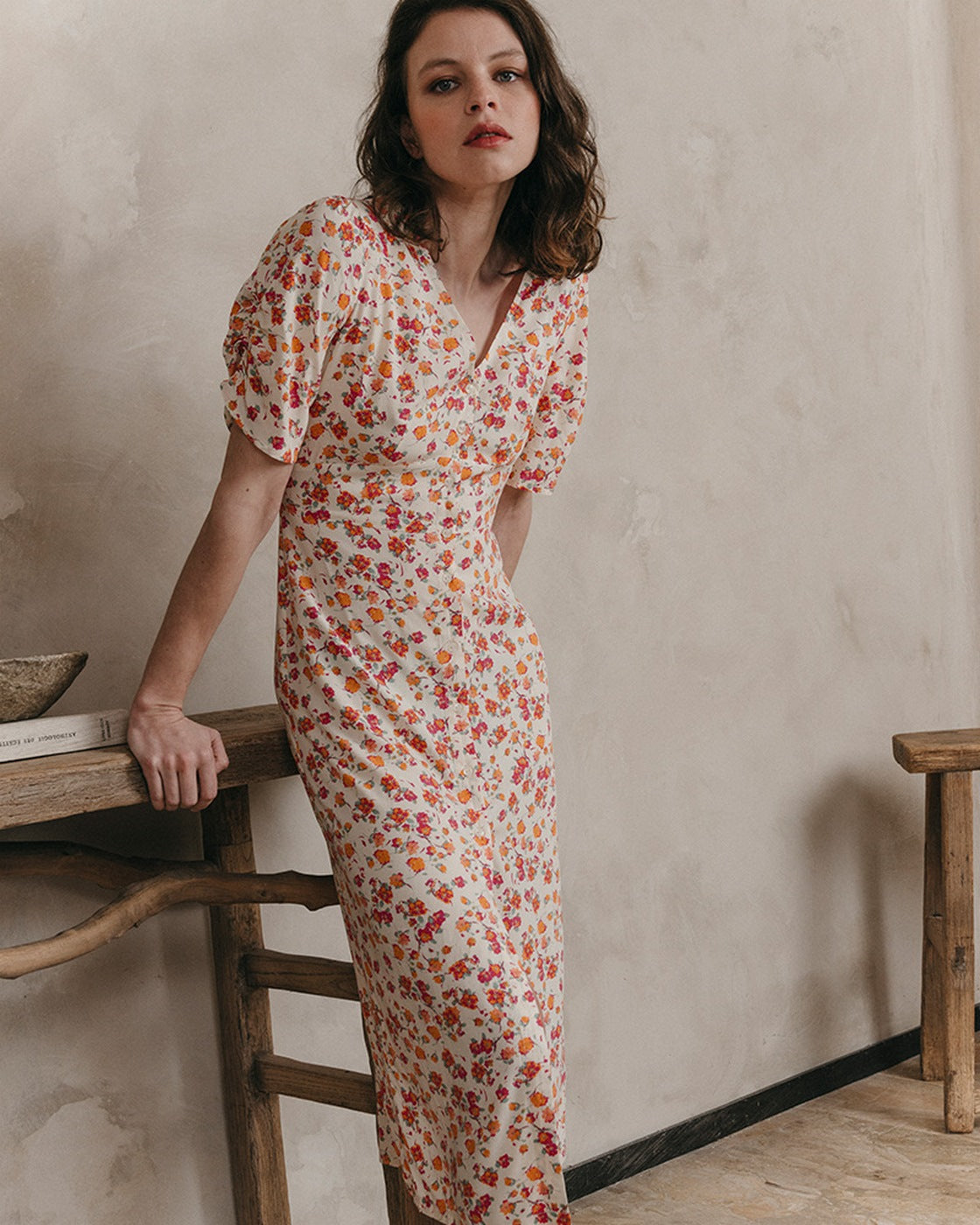 Vestido Midi Jemmapes - Beige