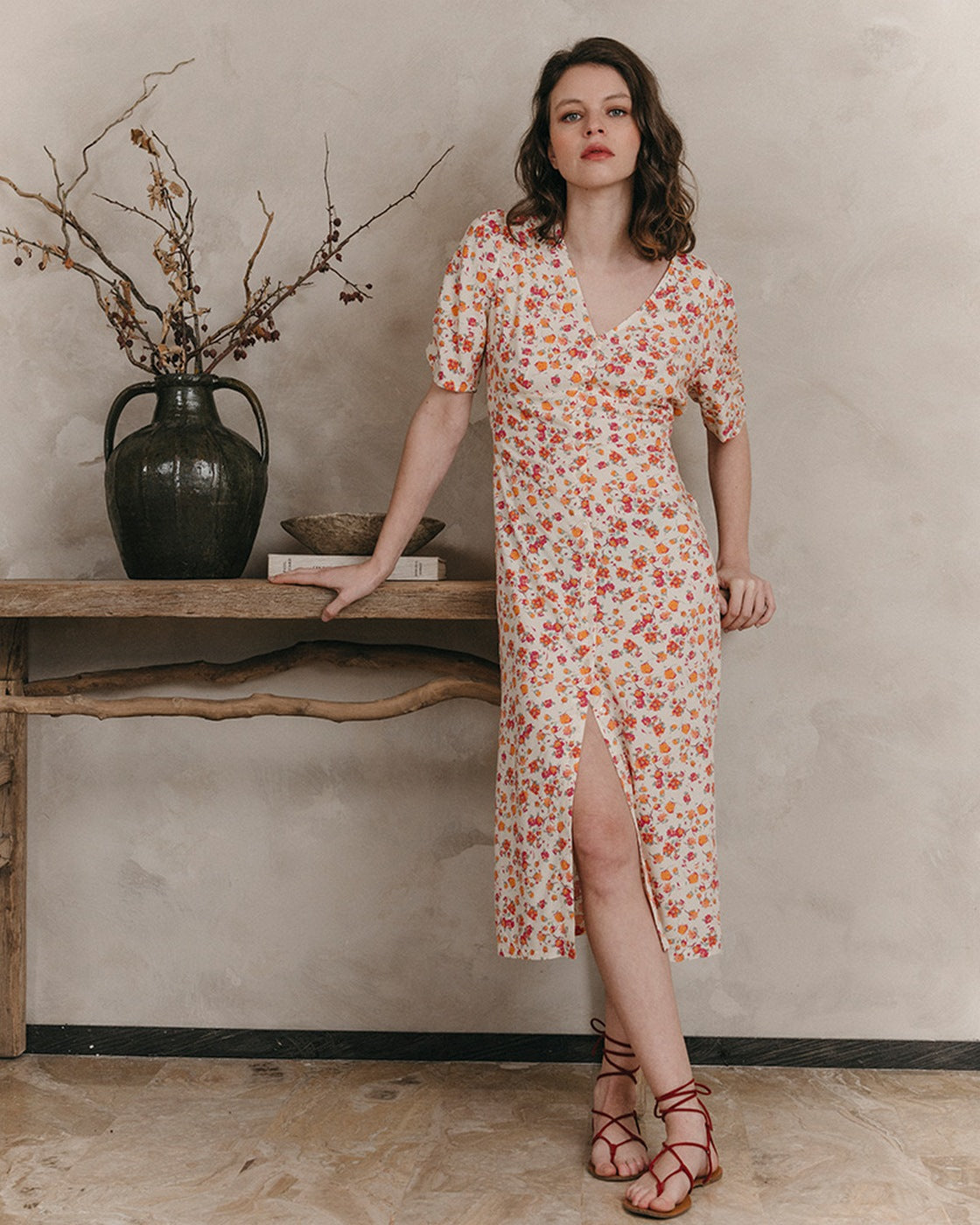 Vestido Midi Jemmapes - Beige