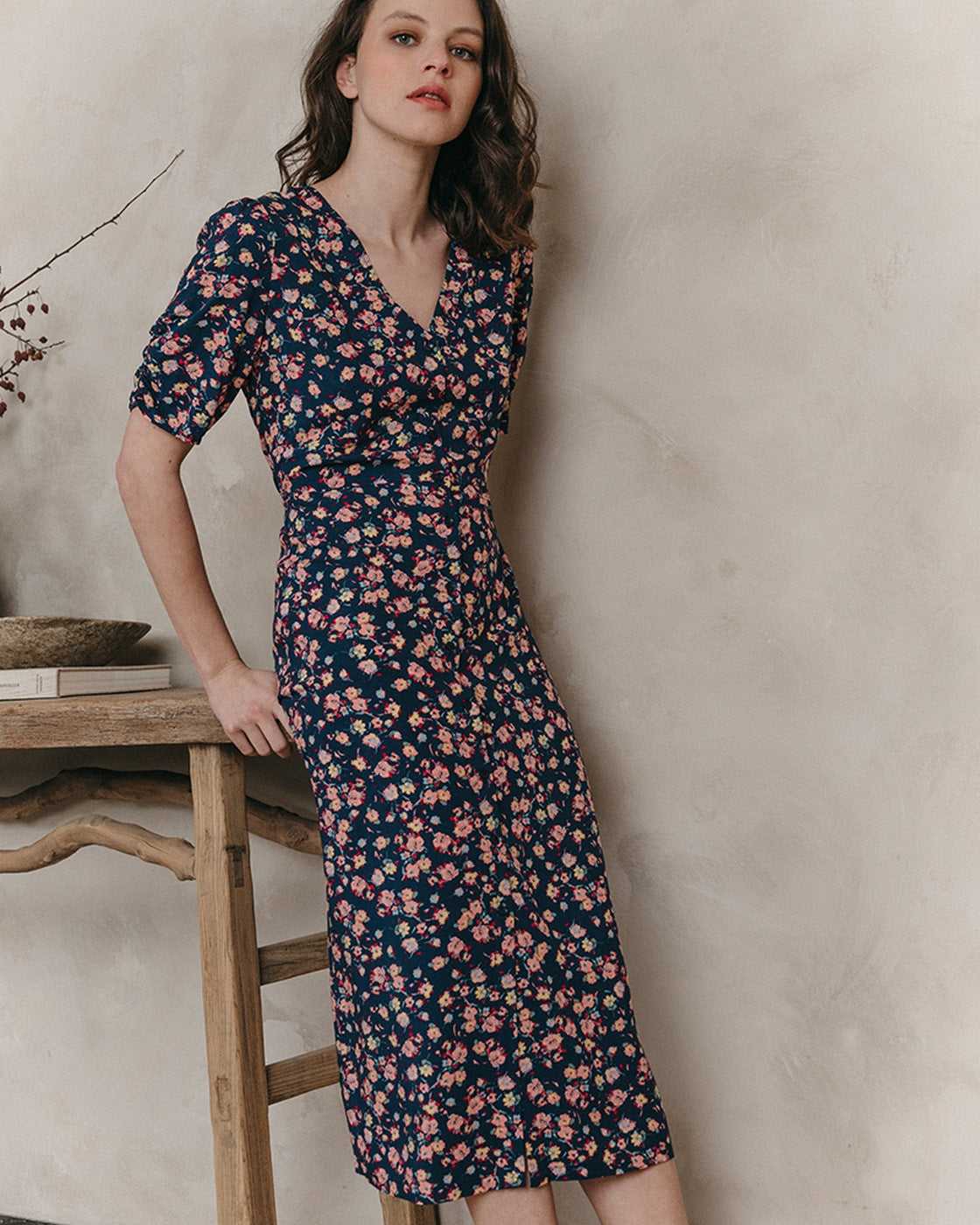 Vestido Midi Jemmapes - Marino