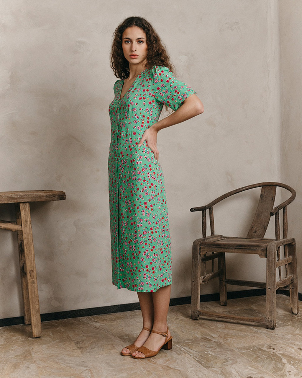 Robe Mi-Longue Jemmapes - Vert