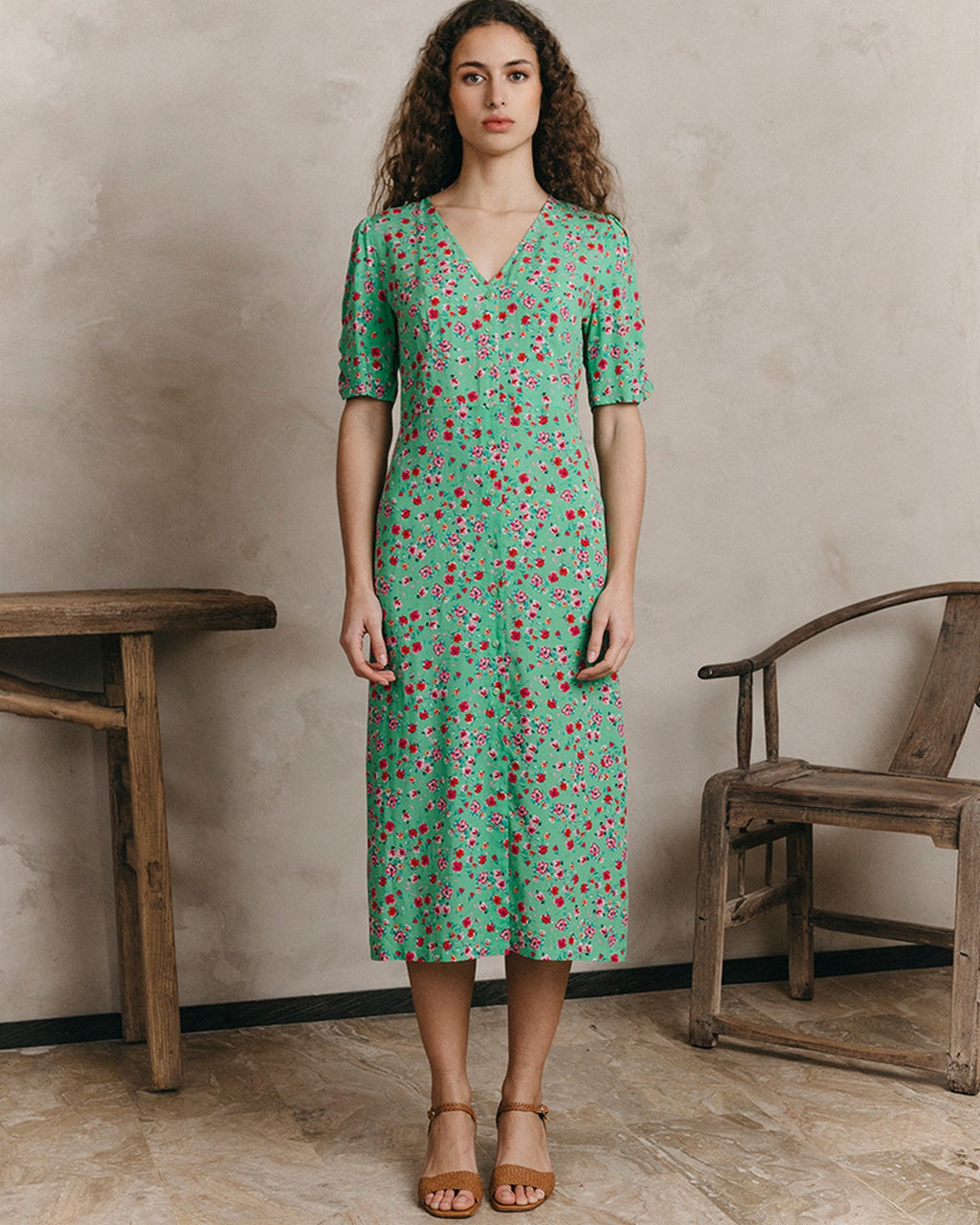 Robe Mi-Longue Jemmapes - Vert