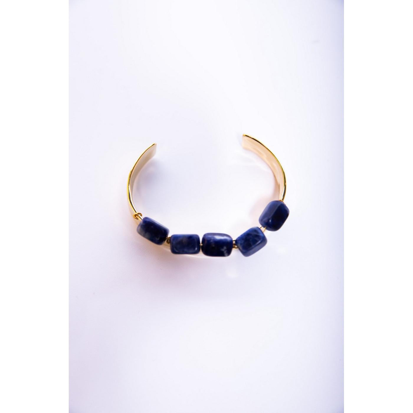 Rough Nature Bracelet - Gold+Blue - Women