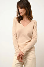 V-Neck Jumper - Joan - Sand