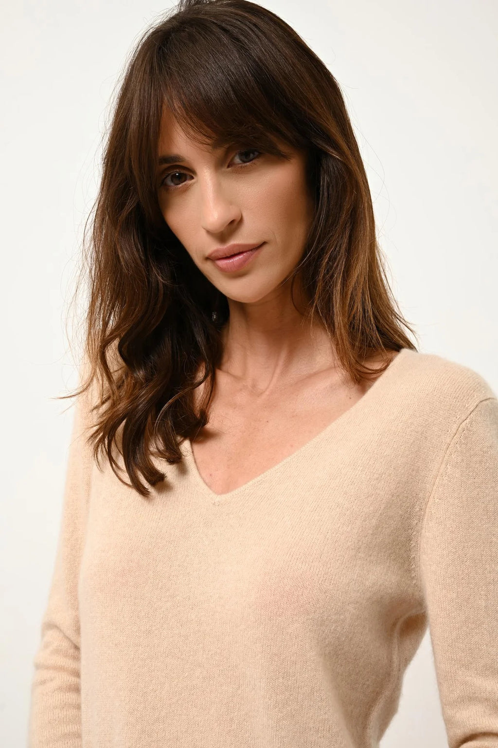 V-Neck Jumper - Joan - Sand