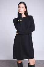 Vestido de cuello redondo Joelia - Negro - Mujer