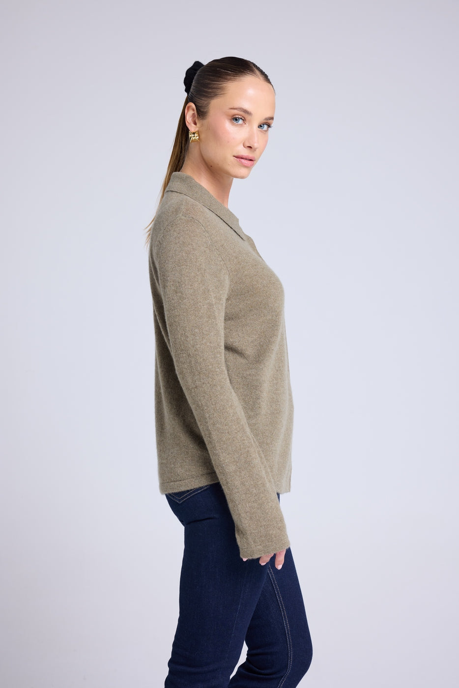 Johanna Women's Button-Up Shirt - Khaki Green