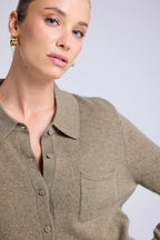 Johanna Women's Button-Up Shirt - Khaki Green