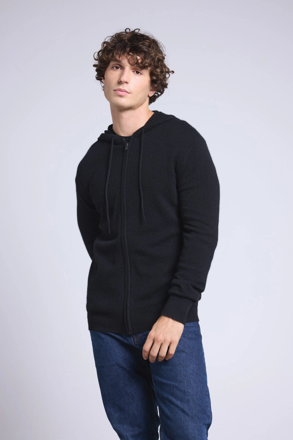 Sudadera con cremallera y capucha John - Negro - Hombre
