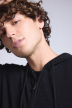 Sudadera con cremallera y capucha John - Negro - Hombre