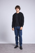 Sudadera con cremallera y capucha John - Negro - Hombre