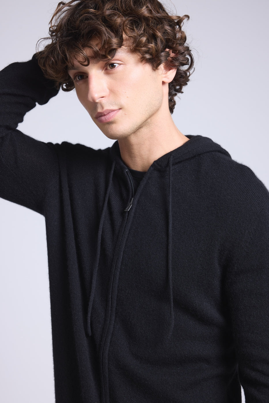 Sudadera con cremallera y capucha John - Negro - Hombre