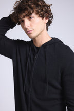 Sudadera con cremallera y capucha John - Negro - Hombre