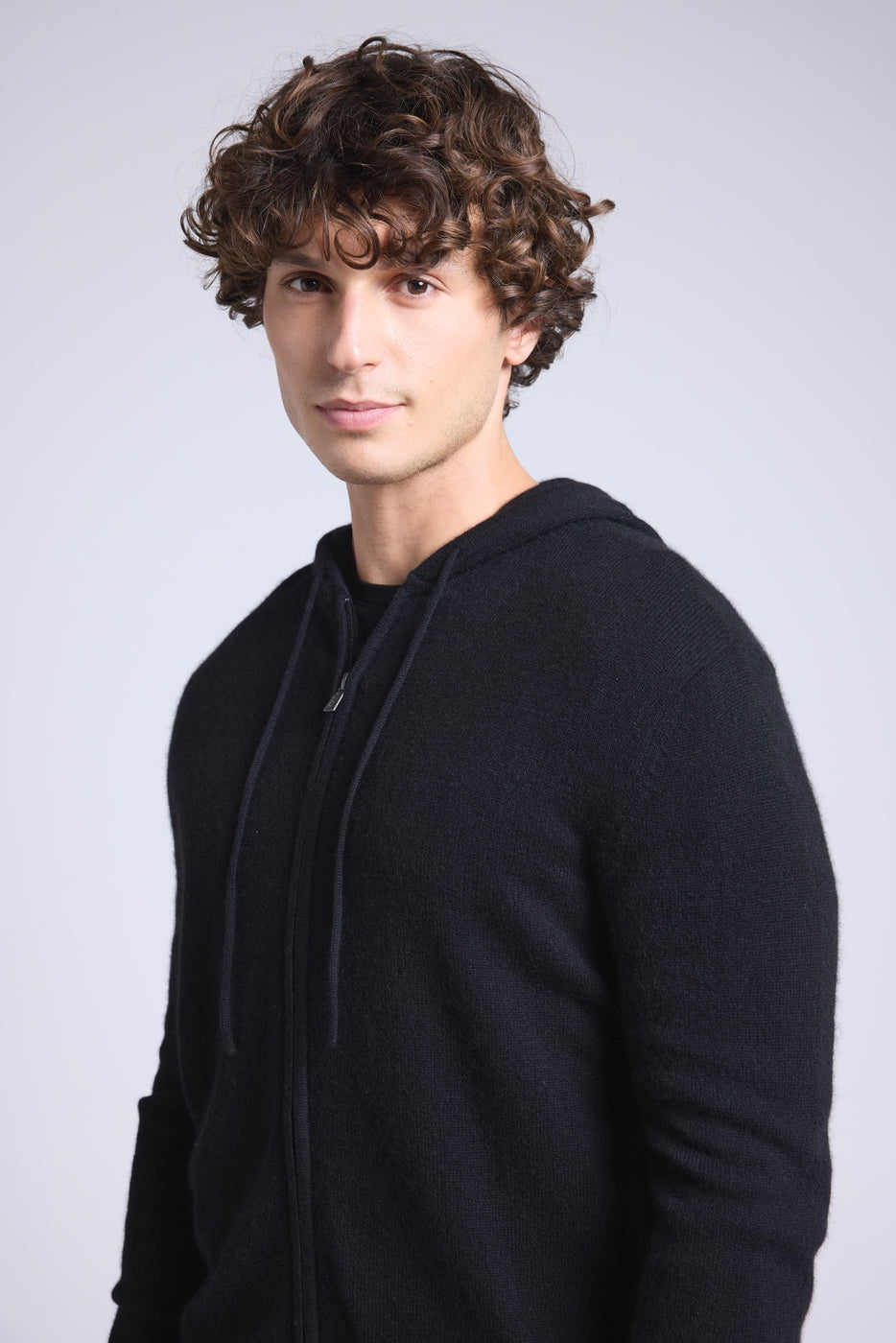 Sudadera con cremallera y capucha John - Negro - Hombre